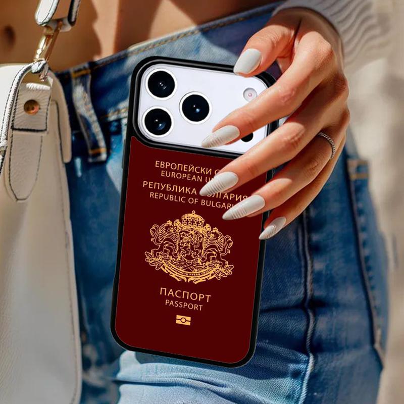 Bulgaria Flag Passport Map Phone Case For iPhone 17 Air 14 15 13 12 Max Cover For Apple 14 15 16 16e 11 Pro Max Plus Coque