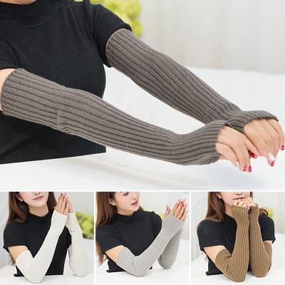 1 Paire Femmes Mitaines Tricotées Gants Gants Sans Doigts Couvre-Manches Longs Couvre-Poignet Couvre-Bras Épais Extérieur EMA
