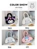 Women's Plush Kuromi & Cinnamoroll Tote Crossbody Bag - Cute Dog Tooth Design Handbag