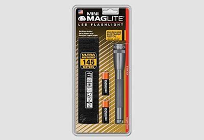 Mini Maglite 2 X AA Batteries SP2209H MINI 2AA Cell LED FLASHLIGHT Gray MAG-LITE [Used]