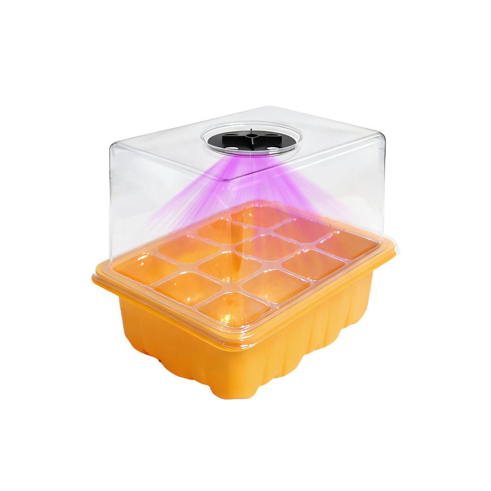 6/12-Hole LED Seedling Box: Adjustable, Breathable, Heat-Insulating, Large Capacity Sowing & Cuttings Tray.