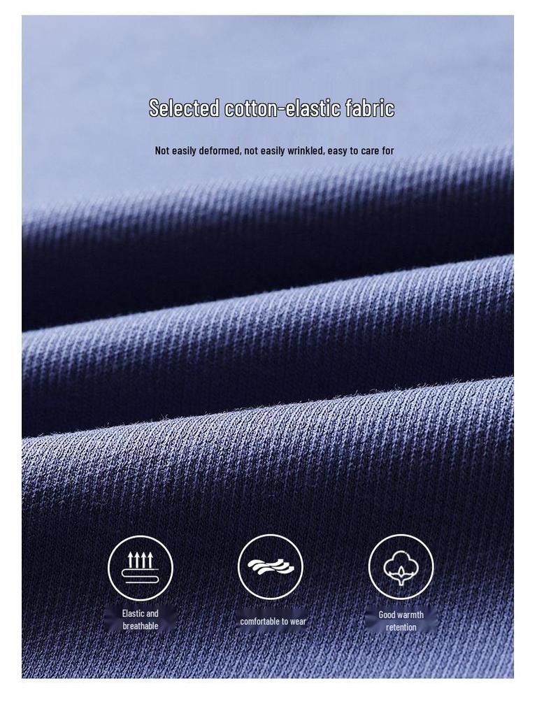 Herren Baumwoll Langarm Stehkragen Reißverschluss T-Shirt - Herbstmode Lässig Einfarbig