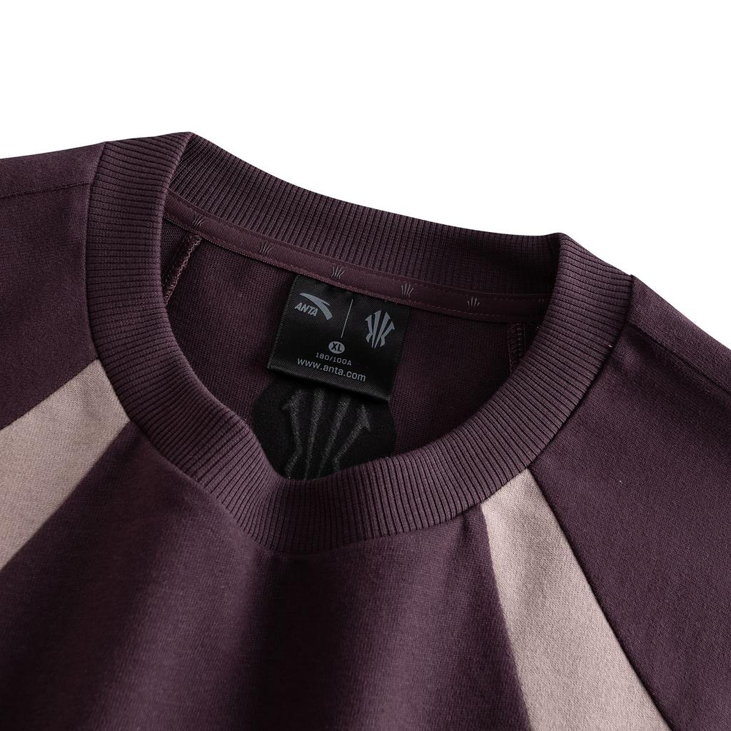 Anta Kyrie Basketball Series Casual Versatile Loose Knit Couple T-Shirt Unisex Tops Crimson Rose-Brown 972611101-3