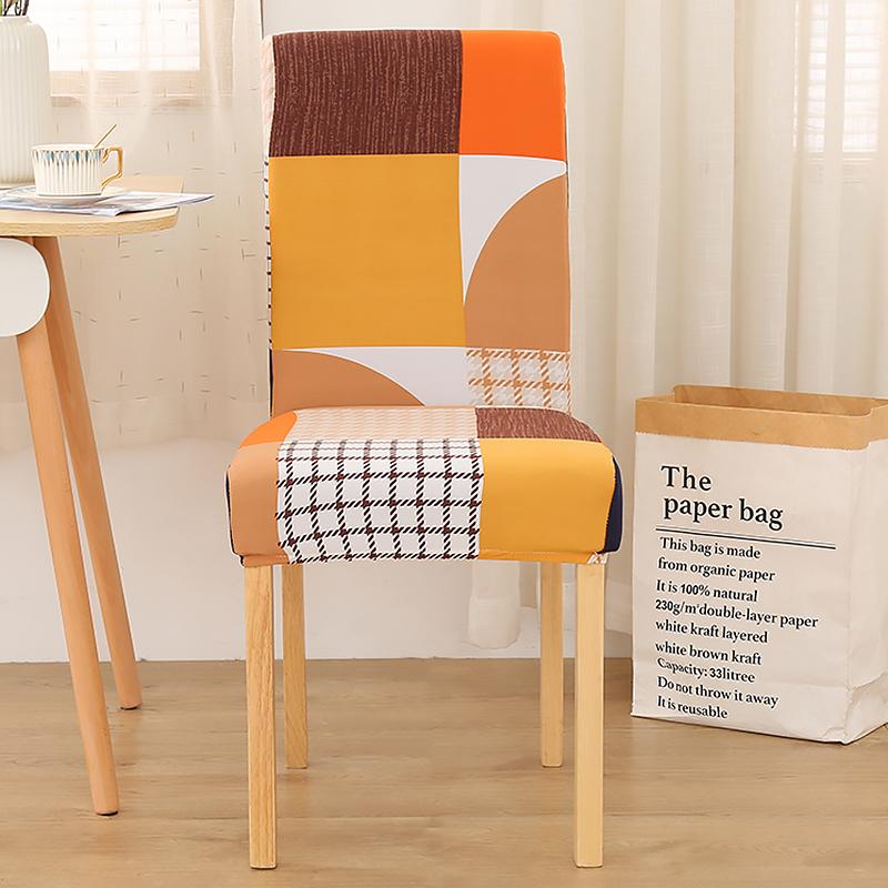 Stretch Printed Dining Chair Cover Anti Dirty Seat Slipcover For Living Room Wedding Hotel Banquet Office