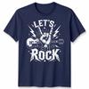 Kids Lets Rock Rockstar T Shirt Guitar Band Day Rock N Roll School Tee
