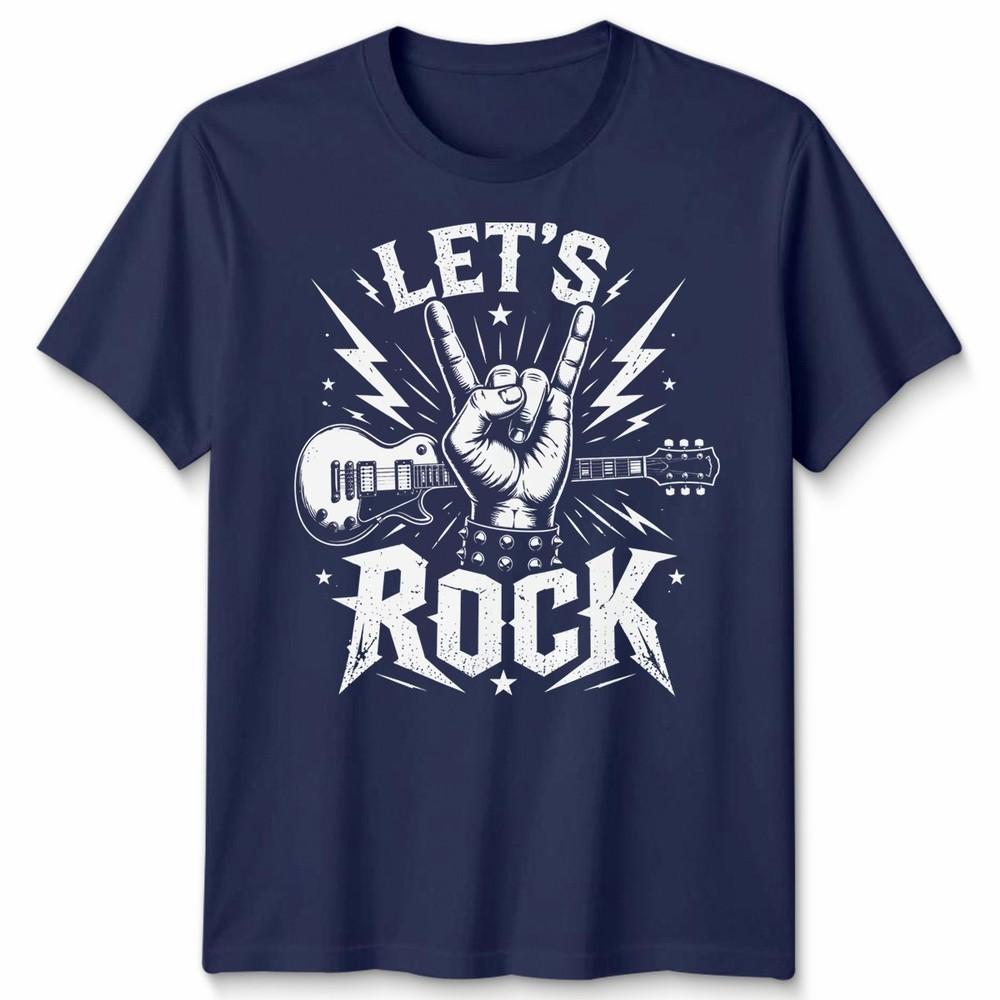 Kids Lets Rock Rockstar T Shirt Guitar Band Day Rock N Roll School Tee