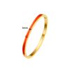 CARLIDANA Luxury Colorful Orange Enamel Bangles Bracelets for Women Party Gift Fashion Bangles Original Stainless Steel Jewelry