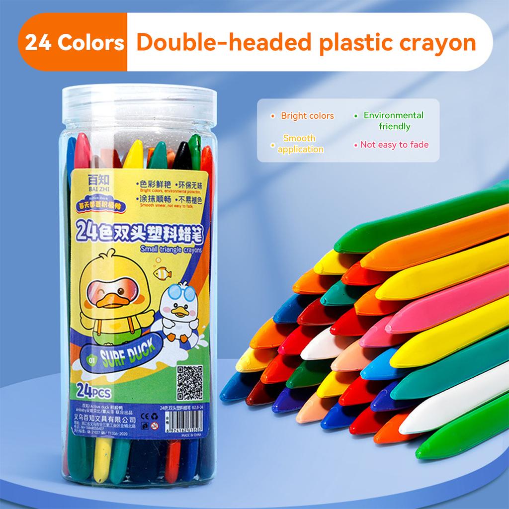 Kawaii crayon set/12-36 colors/Double-headed plastic crayons/Student oil pastels/Kindergarten baby brushes/Art stationery