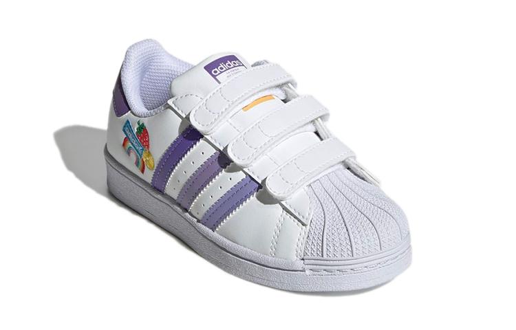 Adidas Originals SUPERSTAR CF Low top Kids' Skateboarding Shoes White Purple Children Aged 3 7 Years Old GY3314
