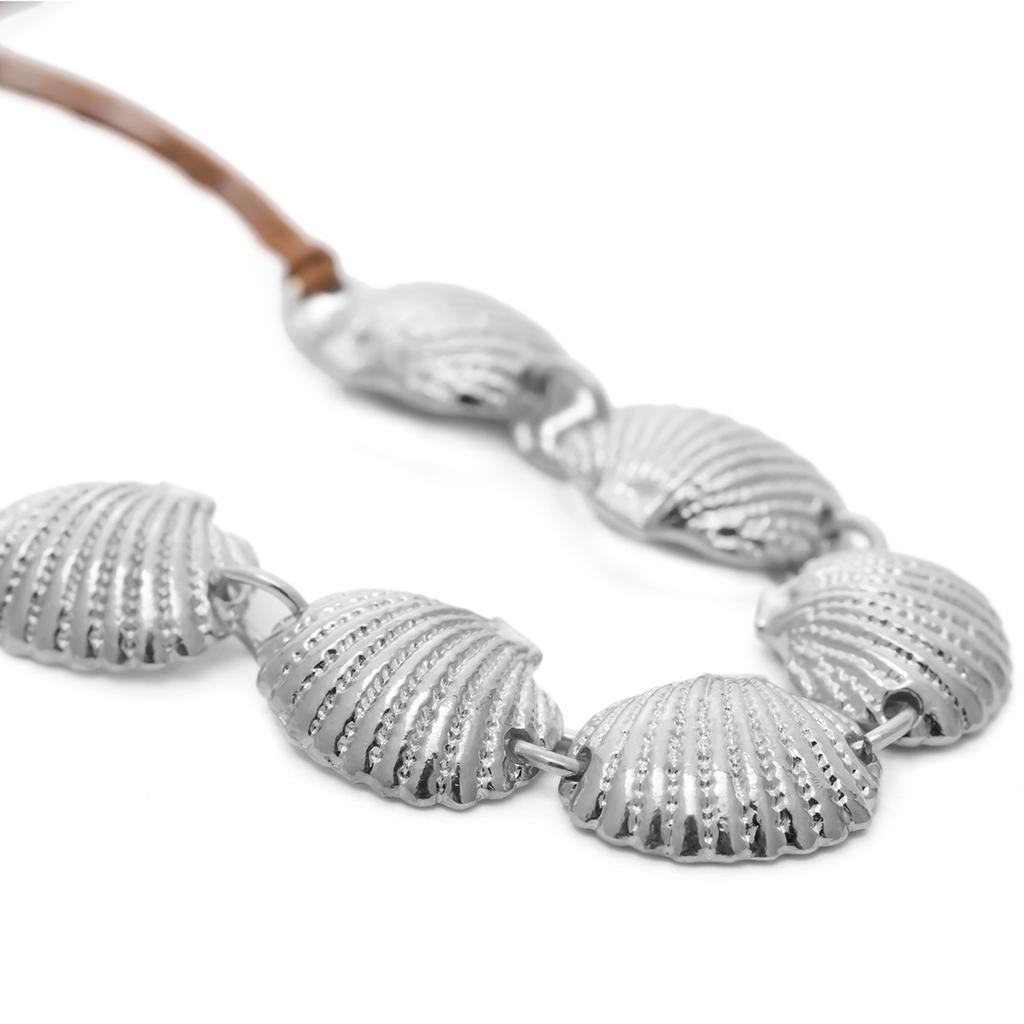 Accessories, summer versatile beach alloy jewelry, simple geometric fan-shaped shell woven bracelet women