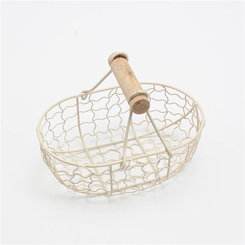 

Retro Wrought Iron Kitchen Storage Basket: Fruit, Bread, and Desktop Organizer белый/кремовый