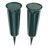 2Pieces Memorial Grave Vases Artificial Flowers with Foam and Fixing and Durability Plastic Base for Outdoor Lawn Use
