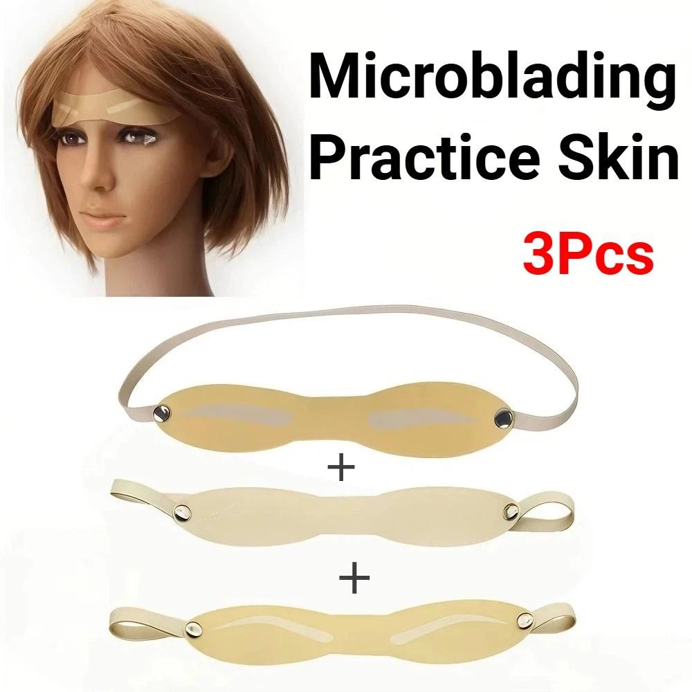 3Pcs Reusable Microblading Practice Skin Wearable Eyebrow Practice Band Academy Use