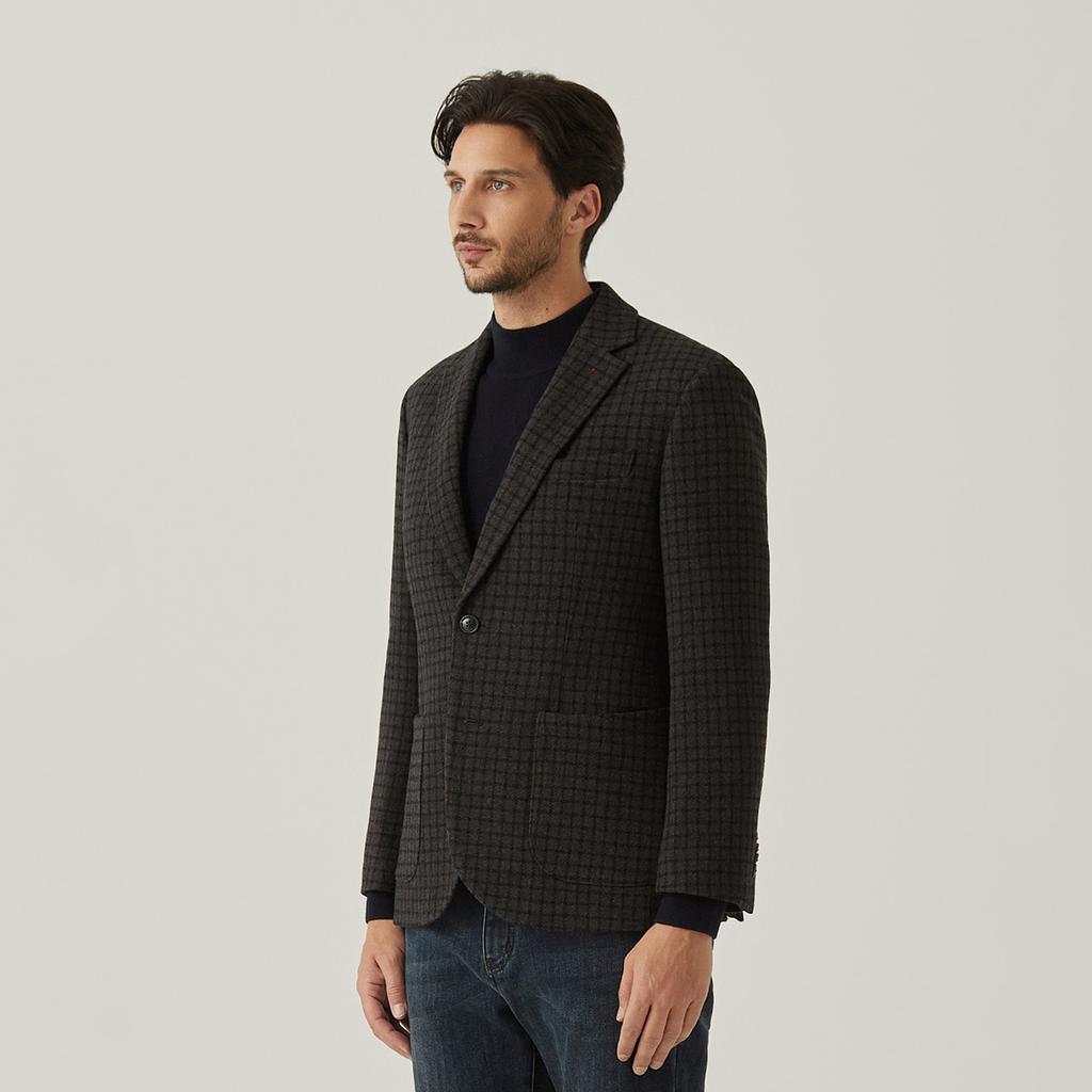 Ferraromilano Houndstooth Wool Jacket D/Brown(Am0Ejk40858)