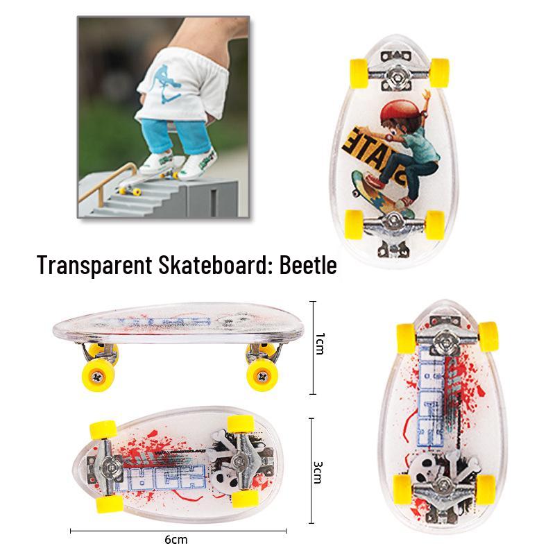 Mini Transparent Folding Finger Scooter Skateboard Model – Creative Toy Gift Ornament