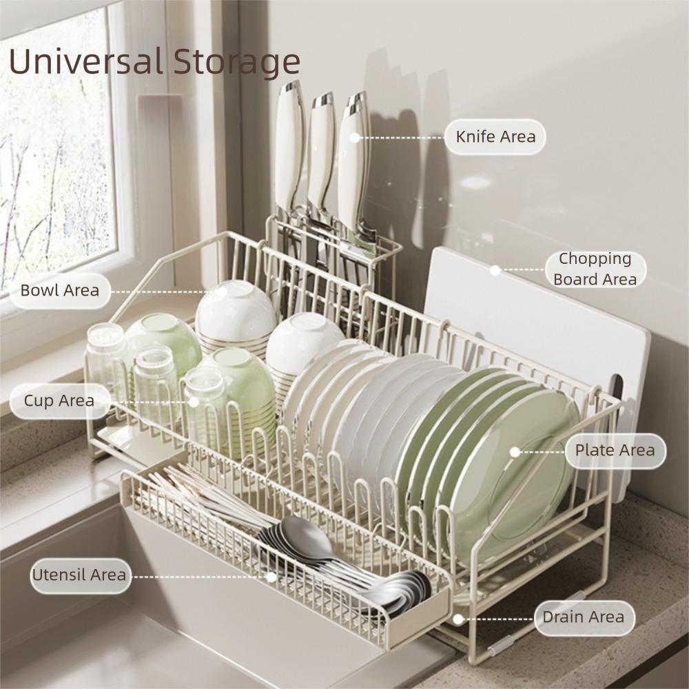 Portable Cutlery Storage Basket Convenient Drain Dish Rack Holder  Kitchen Supplies