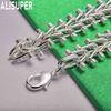 925 Sterling Silver Dumbbell-Shaped Side Chain Fashion Bracelet Gift Jewelry