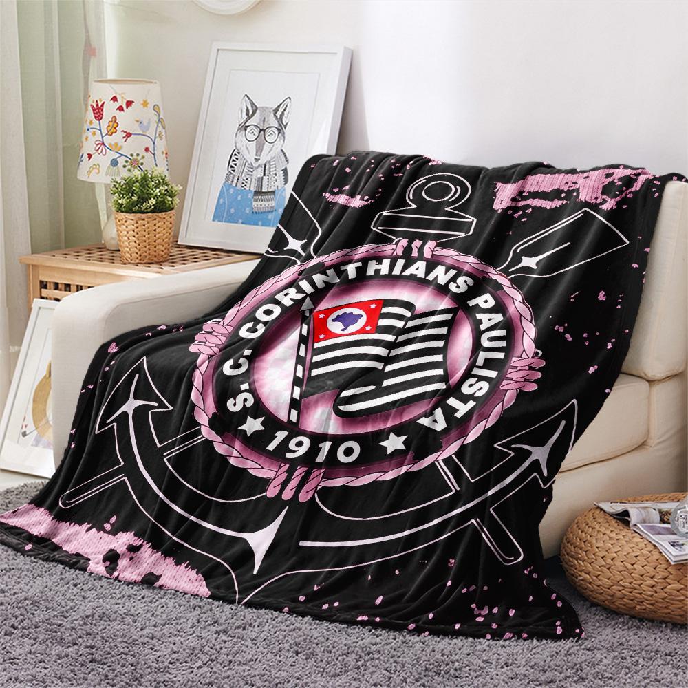Corinthians Paulista Print Flannel Blanket, High quality Comfortable for All Seasons, Home Decor, Warmth and Comfort
