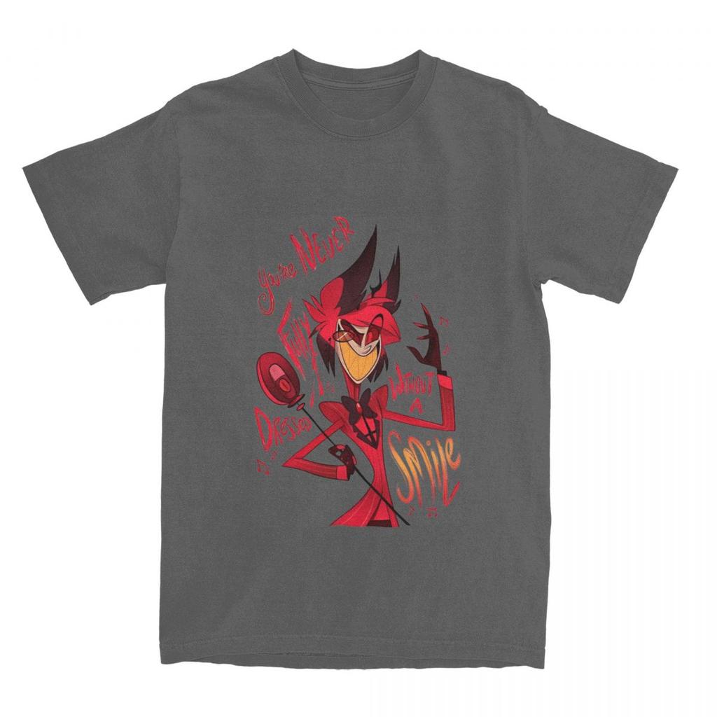 Herren T-Shirt Hazbin Hotels T-Shirts Mode Alastor Sommer T-Shirts Vintage Muster Baumwollkleidung Geburtstagsgeschenk