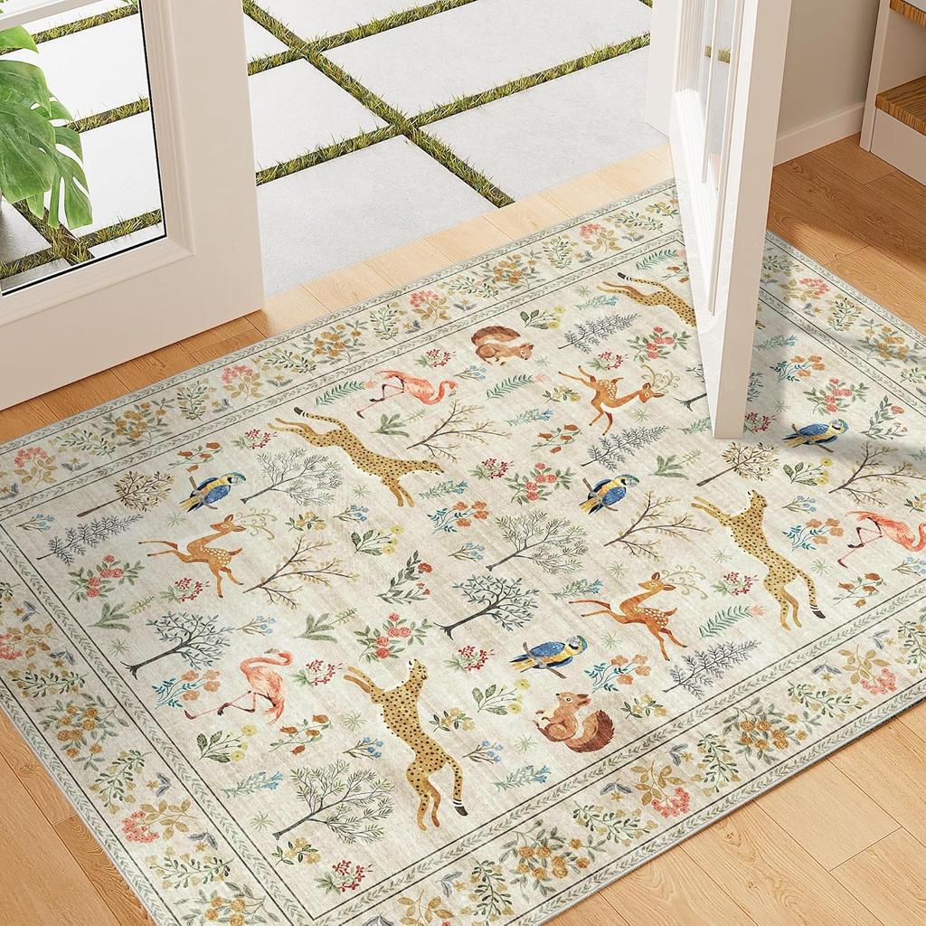 French Style Bedroom Decor Plush Carpet Fluffy Soft Carpets for Living Room Flower Pattern Lounge Floor Mat Thicken Washable Rug