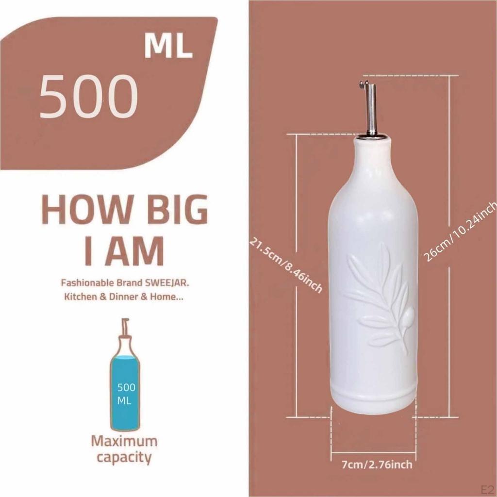 Ceramic Oil Dispenser Bottle, Dispenser, Versatile, Elegant And Easy-tKitchen Bottle for