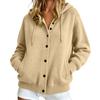 Women's Casual Hooded Knit Cardigan Sweater - Color, Button Front, Versatile