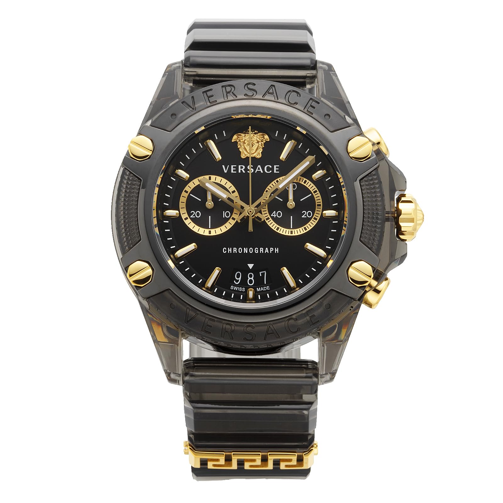 

Watch CHRONO ACTIVE Black Dial Sapphire Glass Quartz 43MM Swiss Watch I Watch Brand VEZ700421 [Versace] [Item] чорний