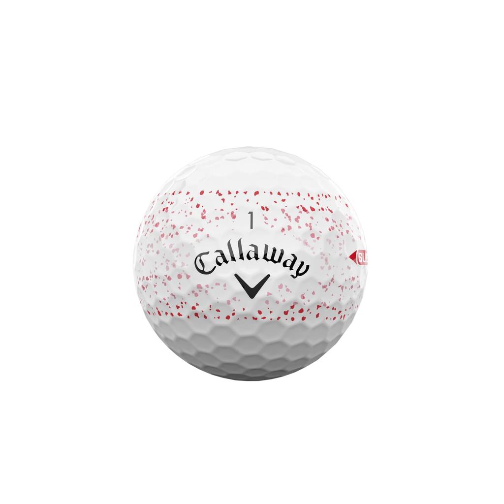 Callaway SUPERSFOT 25 RED SPLATTER Golf Balls, 1 Dozen (12 Balls), 2-Piece Construction, Red Splatter/White