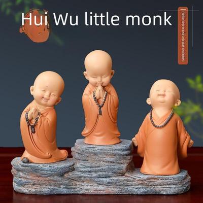 Zen Monk Resin Ornaments: Creative Chinese Home Decor for Porch or Bookcase Housewarming Gifts