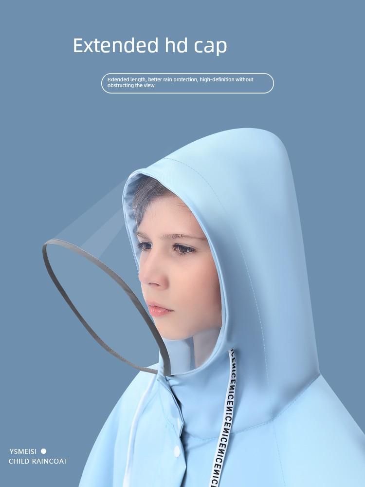 Neues Modell Kinder-Regenmantel für die Schule, Mädchen und Jungen, Grundschüler, mit Platz für den Rucksack, Ganzkörper-Regenponcho für ältere Kinder