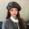 Korean Version of Autumn and Winter New Hat for Women with Bows and Niche Crowd Beret Temperament Showing Face Showing Little Painter Hat Trend