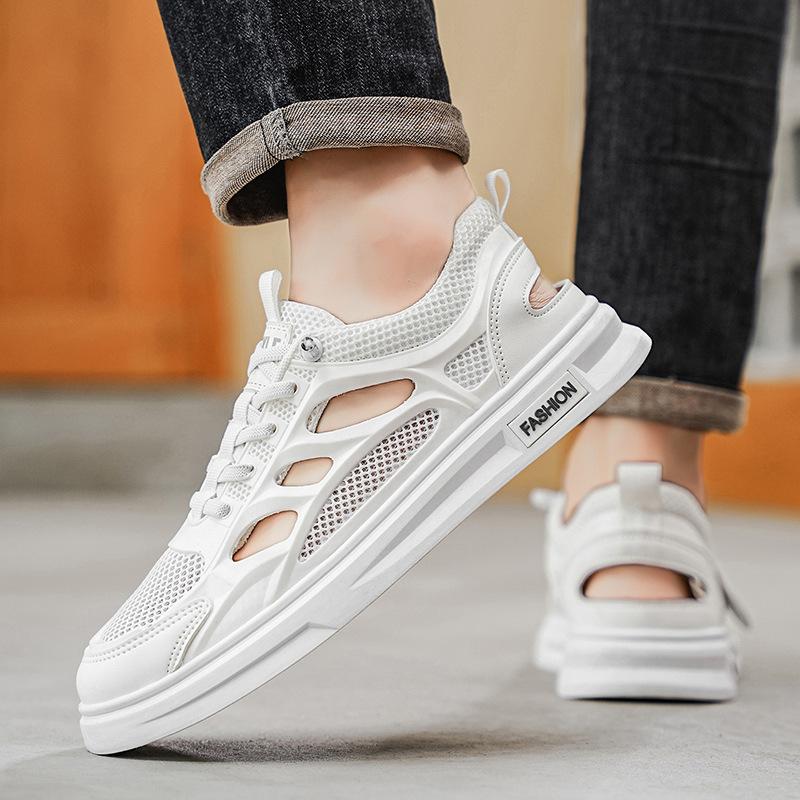 Men's shoes new lightweight mesh shoes youth sports shoes single mesh white shoes hollow mesh casual shoes