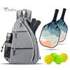 Versatile Pickleball Backpack Paddle Mesh Pocket Adjustable Strap Waterproof Oxford Cloth Stylish Bag Outdoor Sports Badminton Table Tennis
