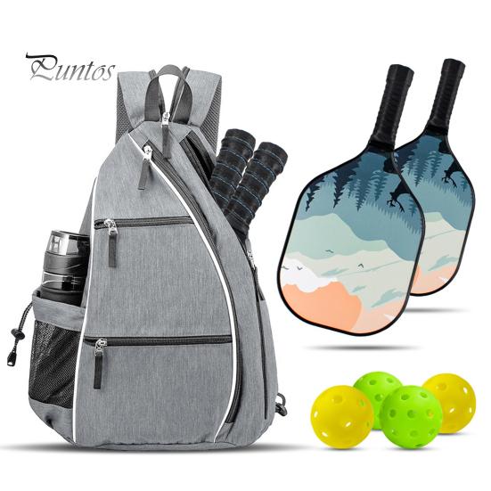 Versatile Pickleball Backpack Paddle Mesh Pocket Adjustable Strap Waterproof Oxford Cloth Stylish Bag Outdoor Sports Badminton Table Tennis