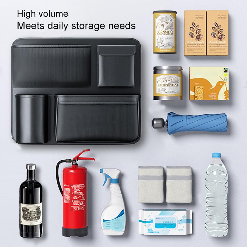 SEAMETAL Car Trunk Leather Storage Bag Car Seat Back Organizer Multifunctional UV Storage SUV Back Seat Hanging Bag
