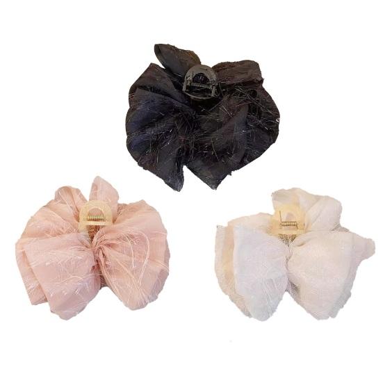 Hair Claw Furry Tassel Design Large Shark Clip Back Head Shimmer Texture Hair Clip Stable Hold Hair