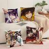 Y-YOUKAI GAKKOU NO SENSEI  Cushion Cover Silky Short Plush Sofa Pillow Cover Hidden Zipper Soft Dustproof Case for Home Decor