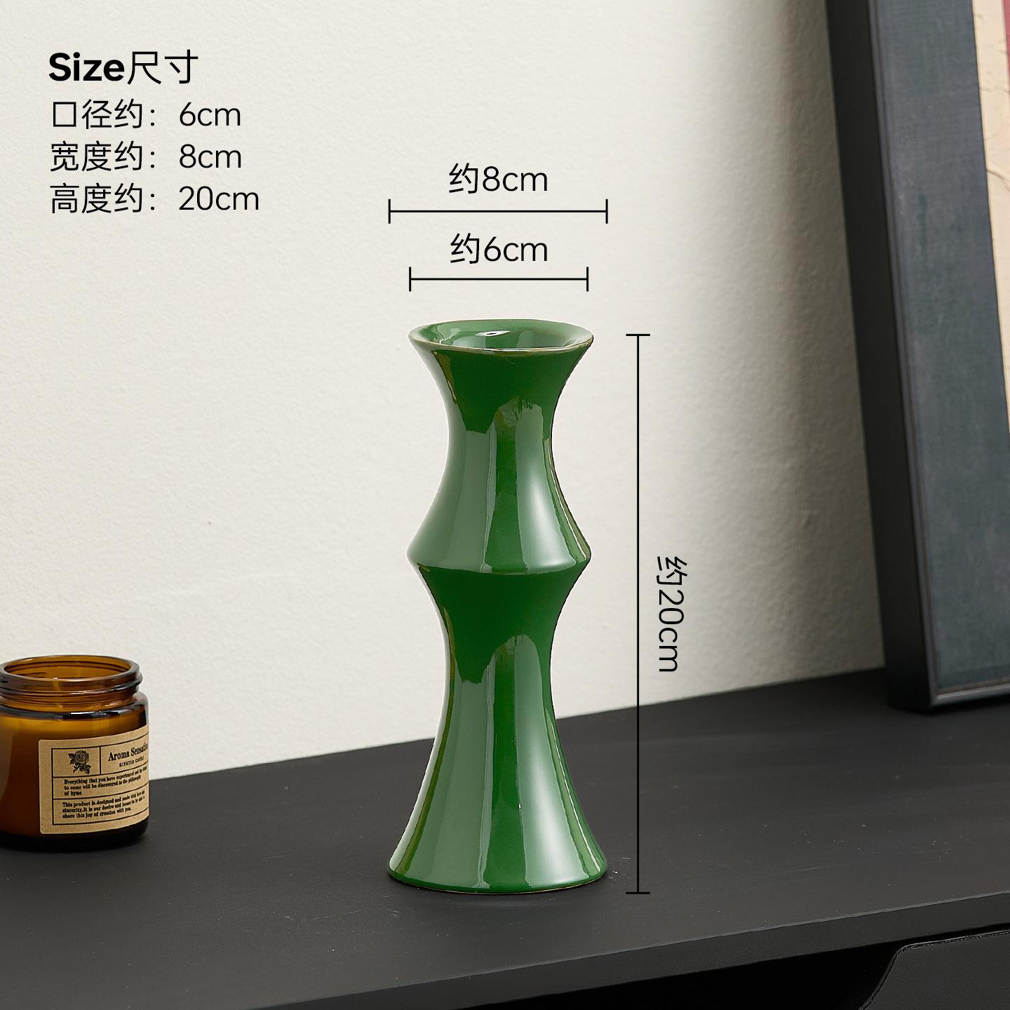 Minimalist Bamboo Knot Ceramic Vase Hydroponic Flower Vase for Table Desk Living Room Elegant Home Decor Accent