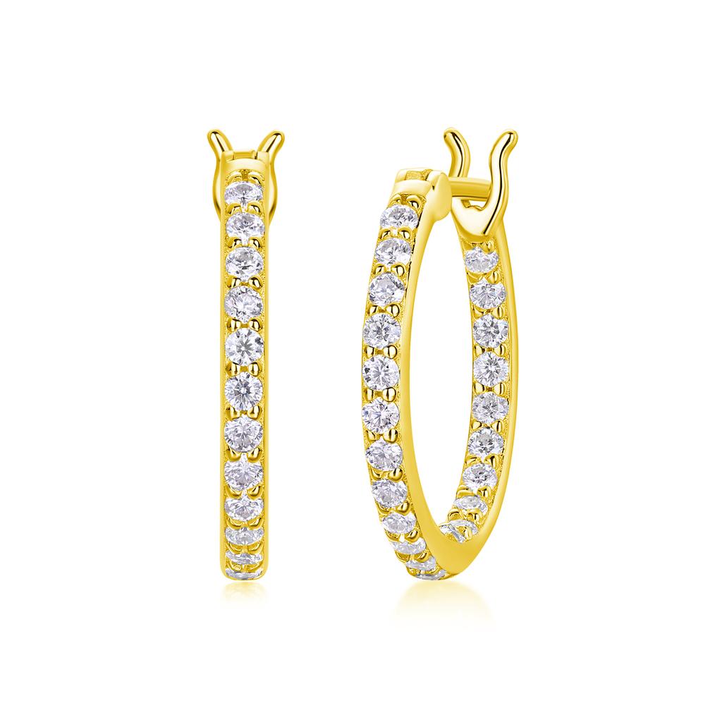 E12978 Fine Quality Custom Women's Fashion Jewelry 925 Silver Lab Diamond Moissanite Hoop Earrings Stylish and Elegant