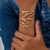 Hollow Leaves Open Bracelet Ring Personalized Niche Jewelry Set Women Fashion Holiday Party Daily Wear Accessories Gift