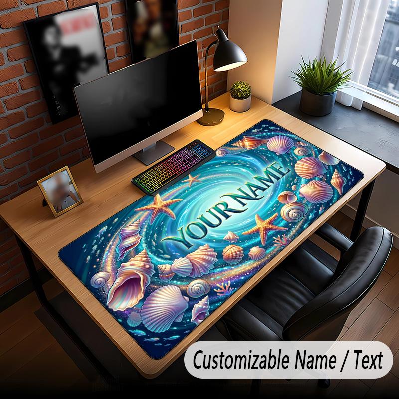 Fish Ocean Theme Custom Mouse Pad Personalized With Name Text Customized Desk Mat For Office Home Decor