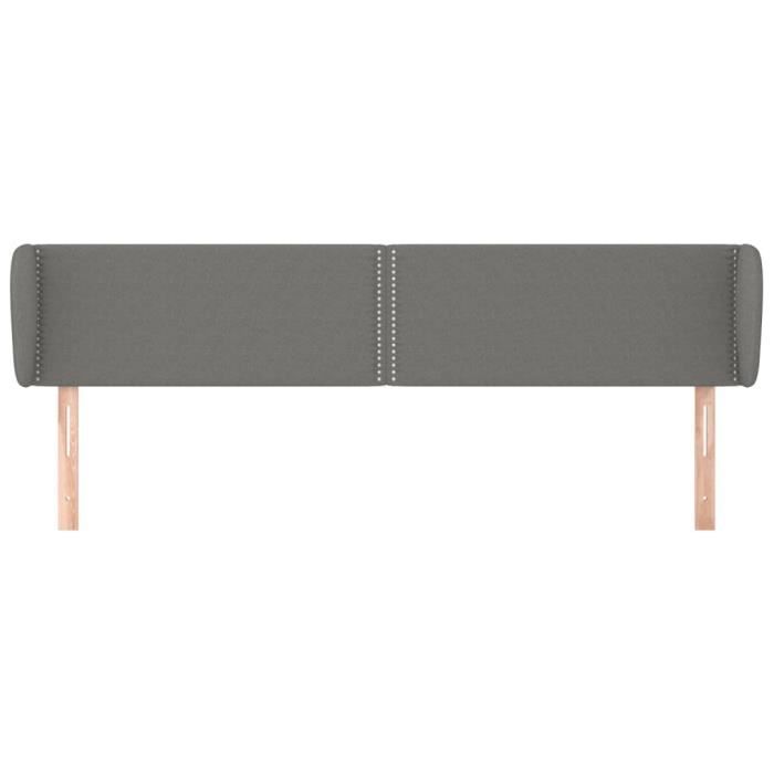 VidaXL Tête de lit avec oreilles Gris foncé 203x23x78-88 cm Tissu3117027