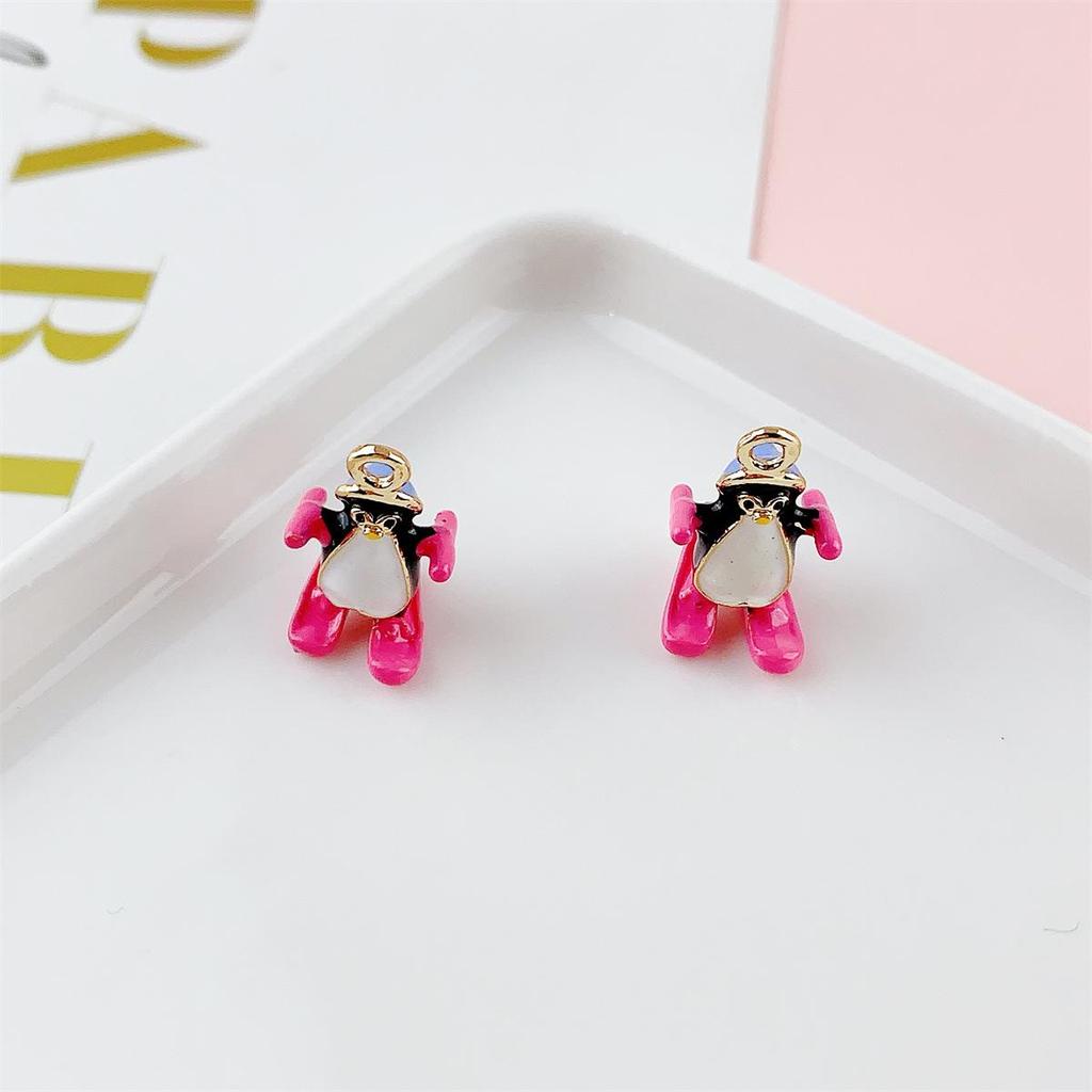 Colorful 3D Elephant & Skiing Penguin Pendant - DIY Jewelry Charm