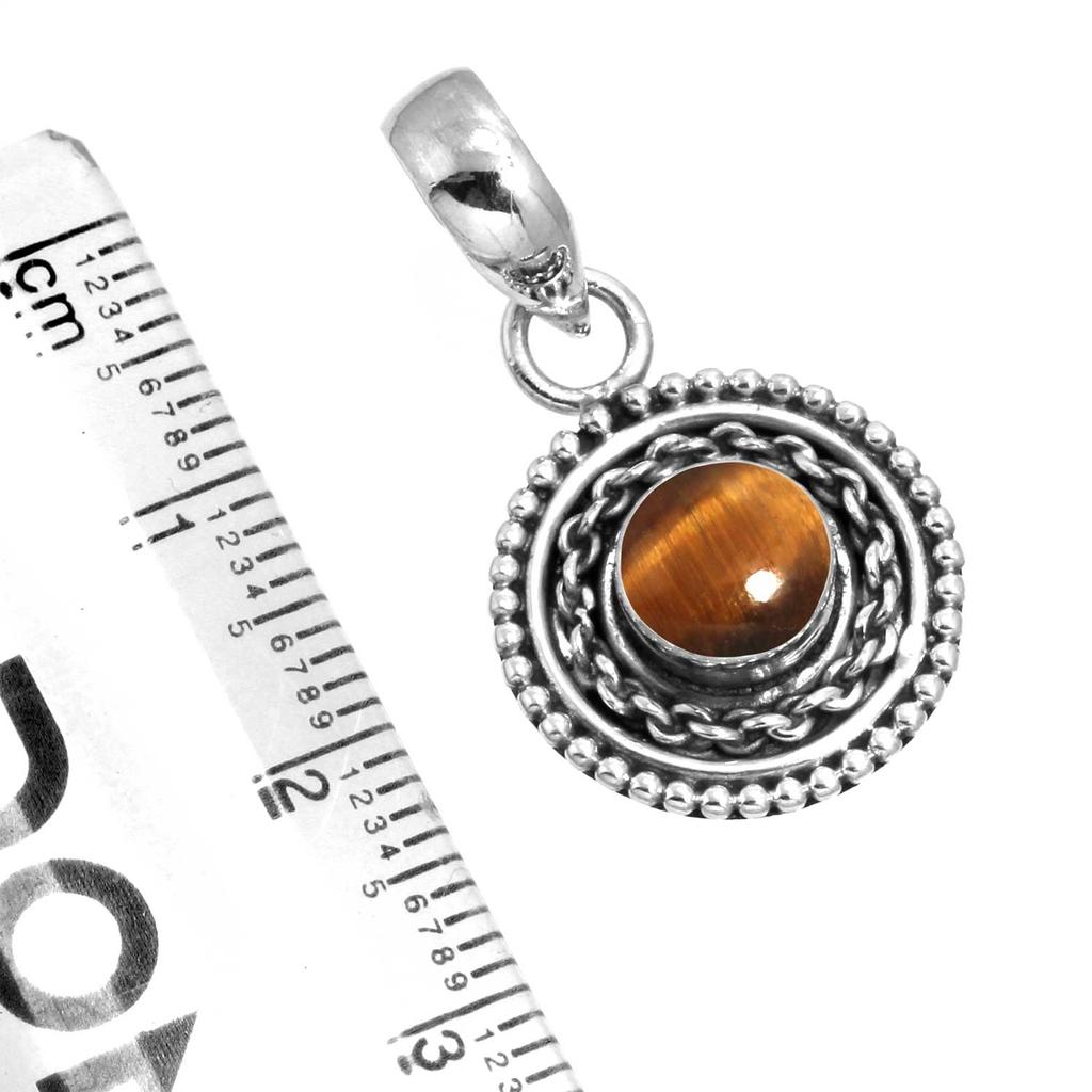 925 Sterling Silver Pendant Women Gemstone Handmade Jewelry Engagement Gift Malachite Moonstone Rose Quartz Red Stone Smoky Topaz Tiger Eye Boho