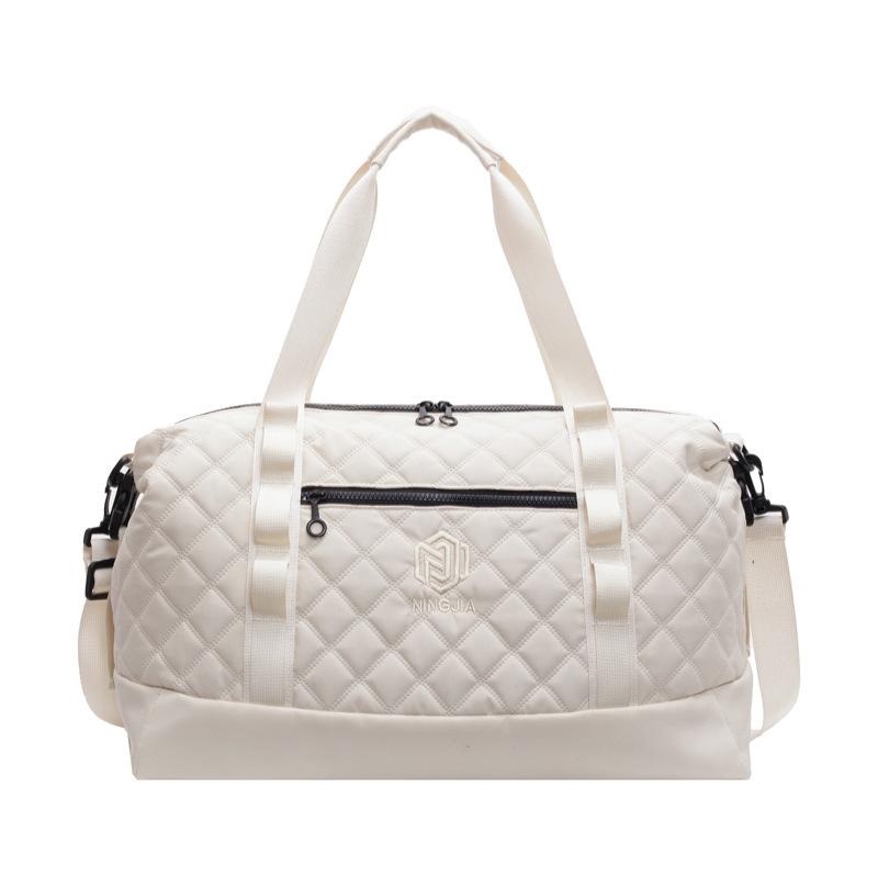 Rhombus Fitness Bag Portable Yoga Bag Women's Dry and Wet Separation Waterproof Large Capacity Luggage Bag Short-haul Travel Bag