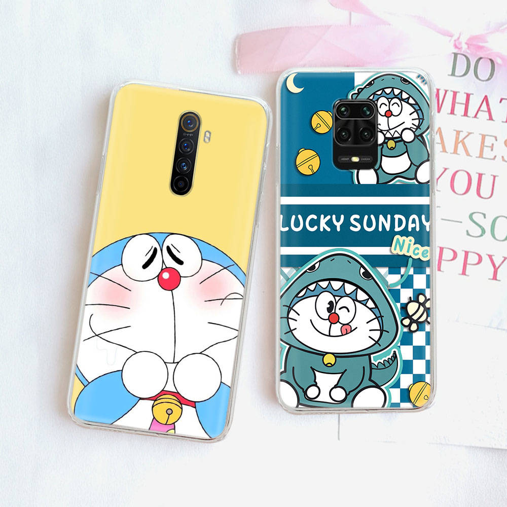 JW82 Doraemon Transparent Case for Samsung A04 A14 A23 M33 M53 Realme 10 9 C35 C55 VIVO Y02 X80 Infinix Hot 30 Note 11 Tecno Spark 8P Pro
