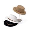 GEMVIE Damen Herren Fedora Hüte Herbst Winter Breiter Rand Flaches Oberteil Filz Kirche Panama Hut mit Gürtel
