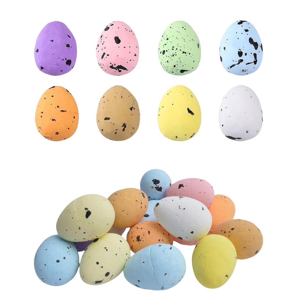 20 PCS Easter Eggs Colorful Foam Eggs Artificial Bird Eggs Fake Easter Foam Eggs Decoration For Craft DIY Easter Spring Party Basket Stuffers Home Tab