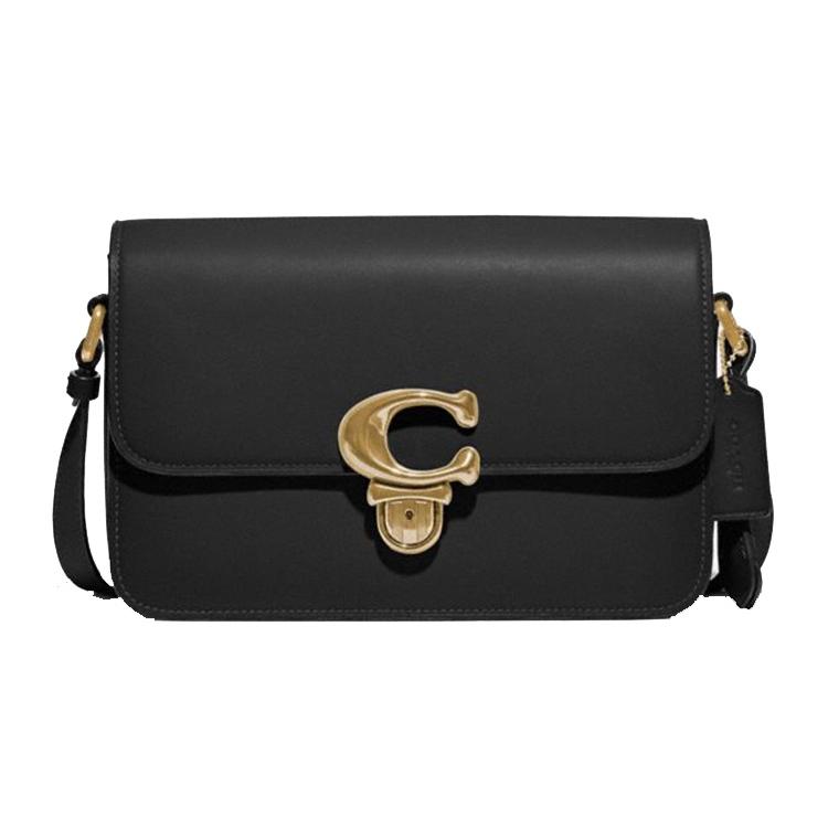 

New COACH Studio Leather Shoulder Bag Crossbody Bag Large Size Women s Black C6641-B4BK 24.9*8.9*16.0CM