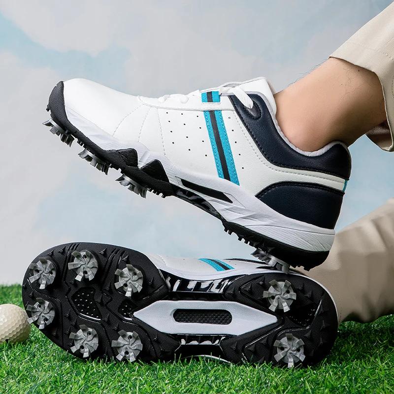 Pánské a dámské profesionální sportovní golfové boty Venkovní módní kožené vycházkové tenisky Černá Bílá Pánské golfové boty Velké velikosti